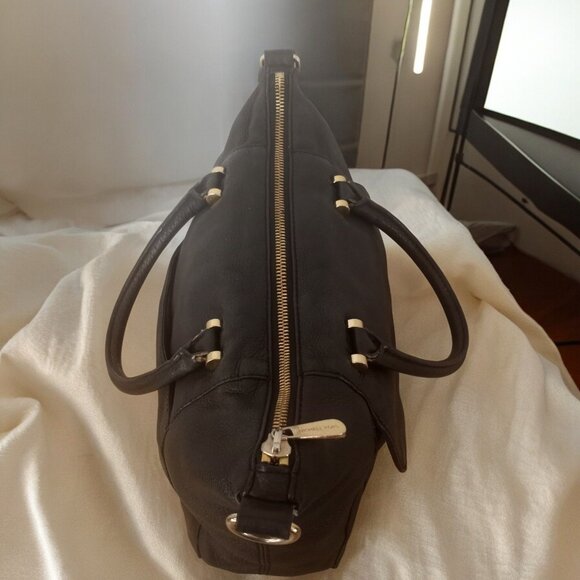 Michael Kors Black Soft Leather Fulton Chain Satchel - Picture 5 of 14